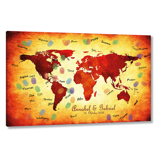 Fingerabdruck-Leinwand - Reiseführer Welt Alt - Fingerabdruck Leinwand