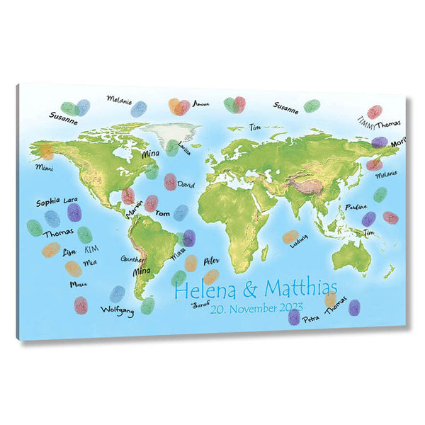 Fingerabdruck-Leinwand - Reiseführer Welt Klassisch - Fingerabdruck Leinwand