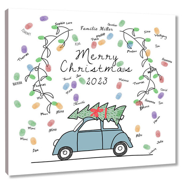 Fingerabdruck-Leinwand - Weihnachten - Fingerabdruck Leinwand