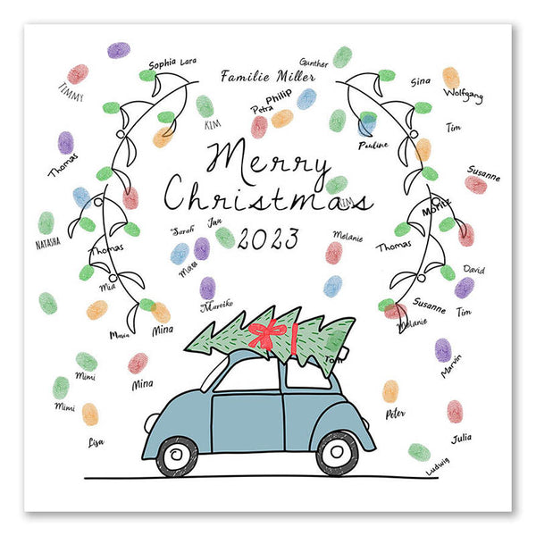 Fingerabdruck-Leinwand - Weihnachten - Fingerabdruck Leinwand