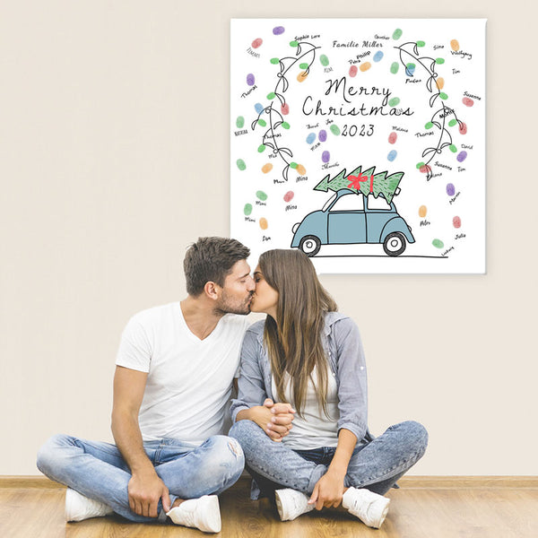 Fingerabdruck-Leinwand - Weihnachten - Fingerabdruck Leinwand