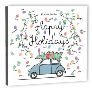 Fingerabdruck-Leinwand - Happy Holiday - Fingerabdruck Leinwand