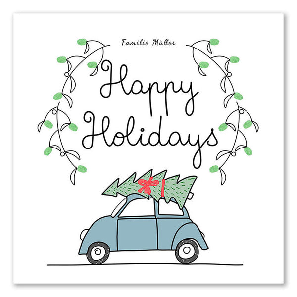 Fingerabdruck-Leinwand - Happy Holiday - Fingerabdruck Leinwand