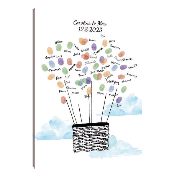 Fingerabdruck-Leinwand - Ballonkorb - Fingerabdruck Leinwand