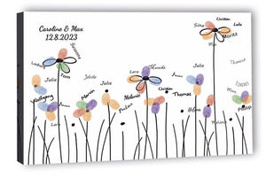 Fingerabdruck-Leinwand - Blumenwiese - Fingerabdruck Leinwand