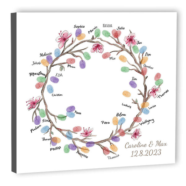 Fingerabdruck-Leinwand - Kranz - Fingerabdruck Leinwand