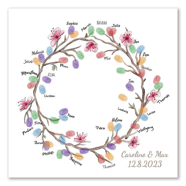 Fingerabdruck-Leinwand - Kranz - Fingerabdruck Leinwand