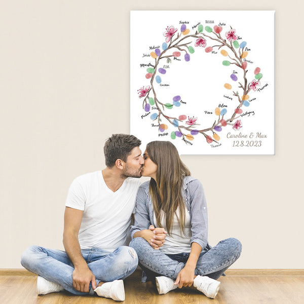 Fingerabdruck-Leinwand - Kranz - Fingerabdruck Leinwand