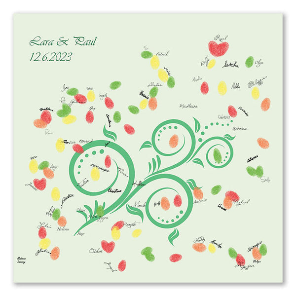 Fingerabdruck-Leinwand - Geschwungen - Fingerabdruck Leinwand