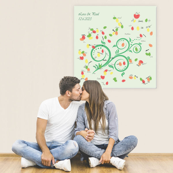 Fingerabdruck-Leinwand - Geschwungen - Fingerabdruck Leinwand