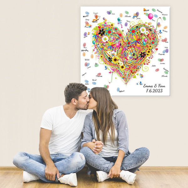 Fingerabdruck-Leinwand - Wildes Herz - Fingerabdruck Leinwand