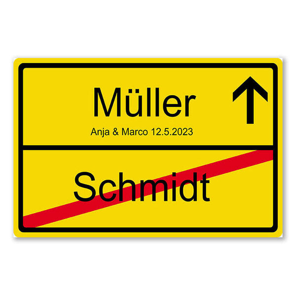 Fingerabdruck-Leinwand - Ortsschild - Fingerabdruck Leinwand