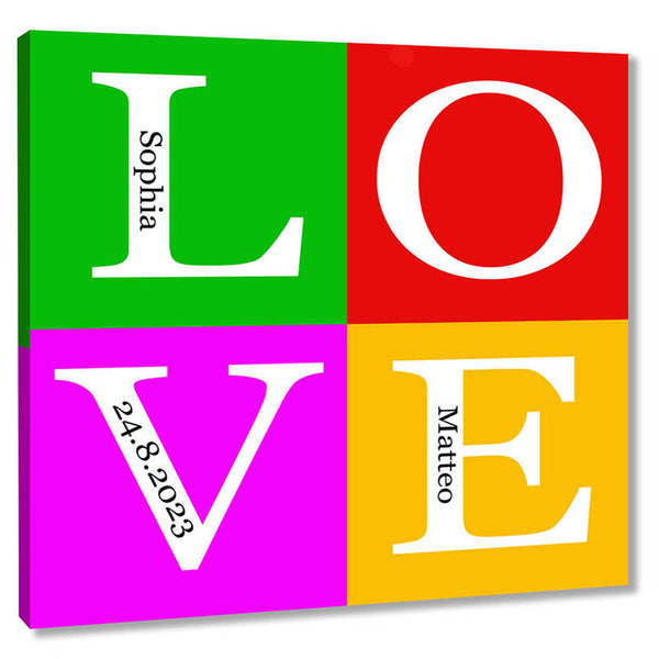 Fingerabdruck-Leinwand - Popart Love - Fingerabdruck Leinwand