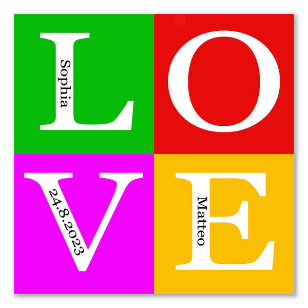 Fingerabdruck-Leinwand - Popart Love - Fingerabdruck Leinwand