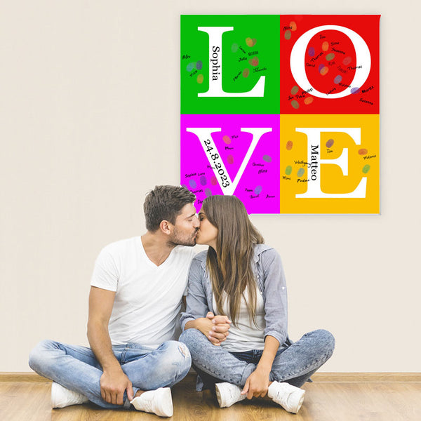 Fingerabdruck-Leinwand - Popart Love - Fingerabdruck Leinwand