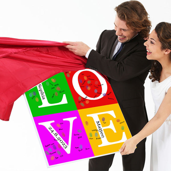 Fingerabdruck-Leinwand - Popart Love - Fingerabdruck Leinwand