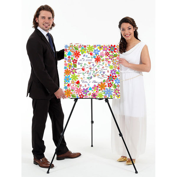 Fingerabdruck-Leinwand - Blumenherz - Fingerabdruck Leinwand