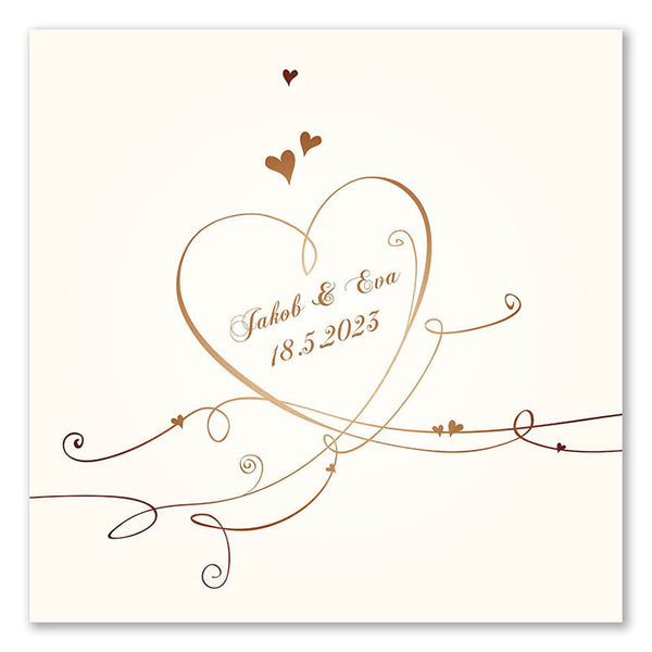 Fingerabdruck-Leinwand - Geschwungenes Herz - Fingerabdruck Leinwand