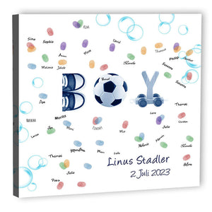 Fingerabdruck-Leinwand - Junge Blau - Fingerabdruck Leinwand