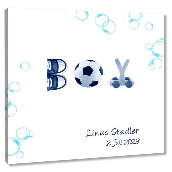 Fingerabdruck-Leinwand - Junge Blau - Fingerabdruck Leinwand