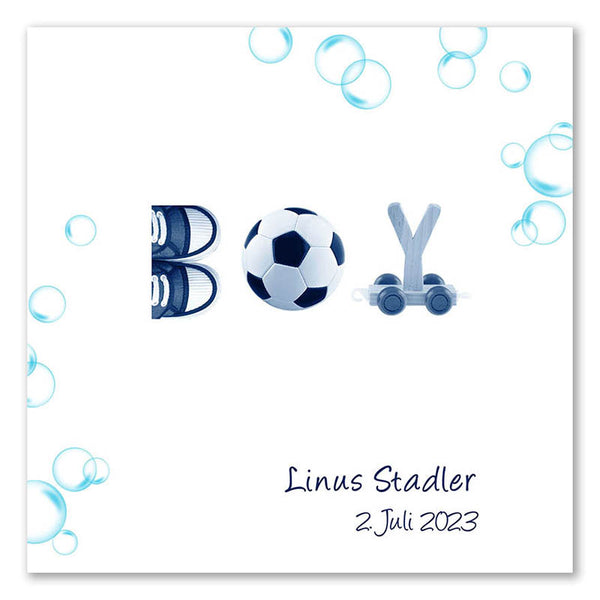 Fingerabdruck-Leinwand - Junge Blau - Fingerabdruck Leinwand