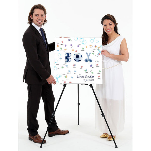 Fingerabdruck-Leinwand - Junge Blau - Fingerabdruck Leinwand