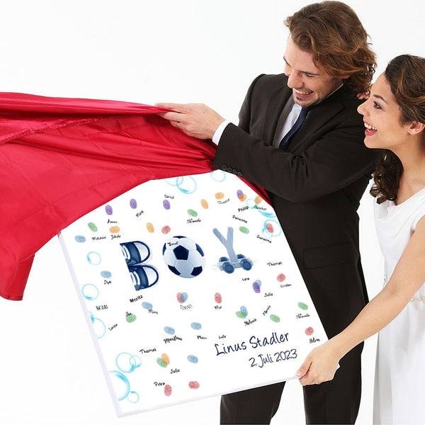 Fingerabdruck-Leinwand - Junge Blau - Fingerabdruck Leinwand