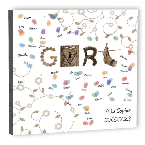 Fingerabdruck-Leinwand - Mädchen - Fingerabdruck Leinwand