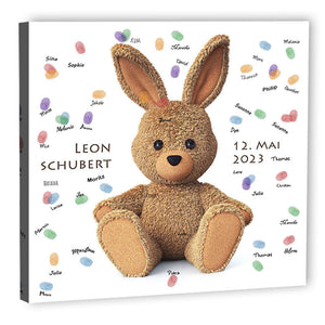 Fingerabdruck-Leinwand - Stoffhase - Fingerabdruck Leinwand