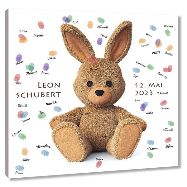 Fingerabdruck-Leinwand - Stoffhase - Fingerabdruck Leinwand