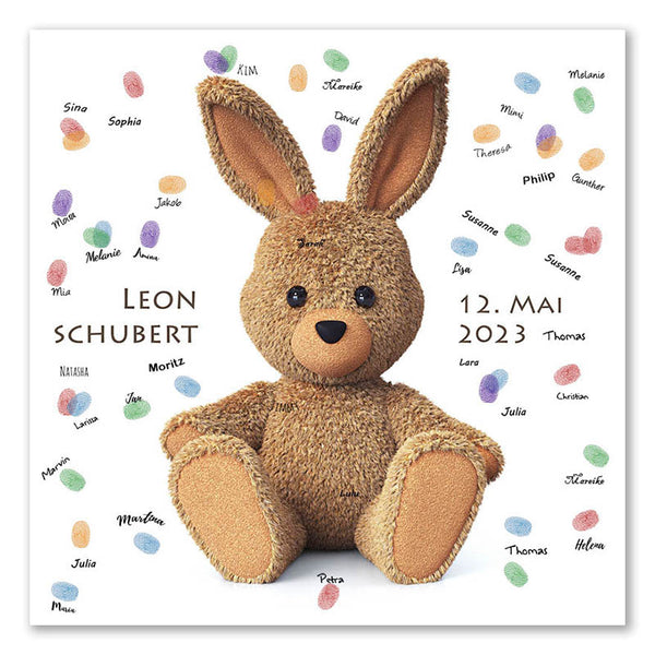 Fingerabdruck-Leinwand - Stoffhase - Fingerabdruck Leinwand