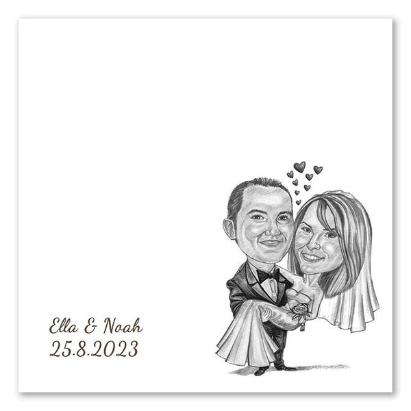 Fingerabdruck-Leinwand - Hochzeitspaar Getragen (fpca1001) - Fingerabdruck Leinwand