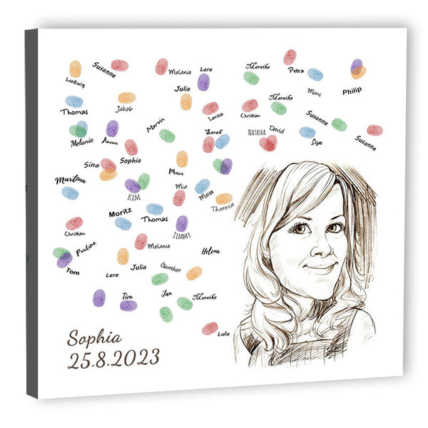 Fingerabdruck-Leinwand - Karikatur Line (fpca1127) - Fingerabdruck Leinwand