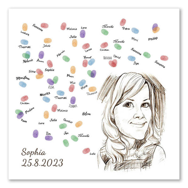 Fingerabdruck-Leinwand - Karikatur Line (fpca1127) - Fingerabdruck Leinwand