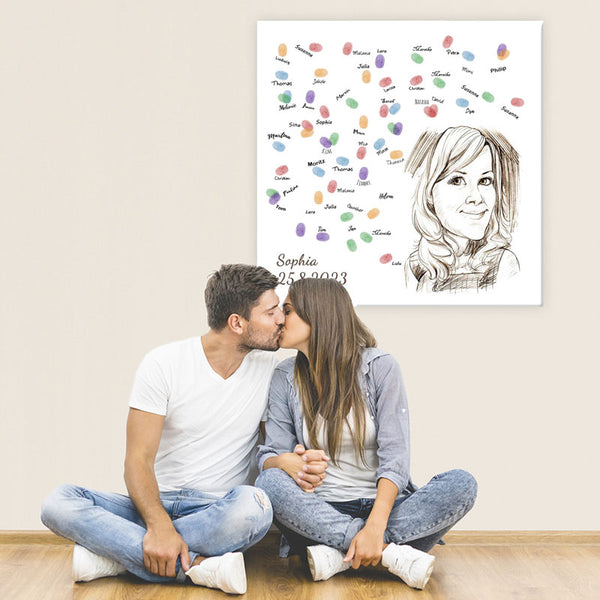 Fingerabdruck-Leinwand - Karikatur Line (fpca1127) - Fingerabdruck Leinwand