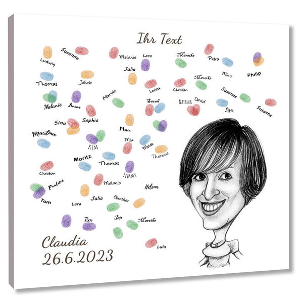 Fingerabdruck-Leinwand - Karikatur (fpca2086) - Fingerabdruck Leinwand