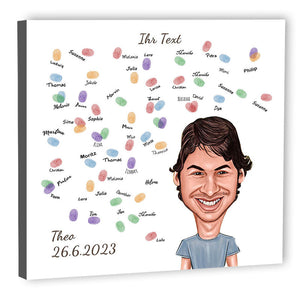 Fingerabdruck-Leinwand - Karikatur Poppig (fpca2090) - Fingerabdruck Leinwand