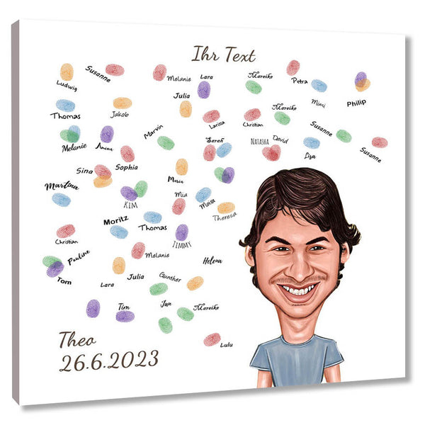 Fingerabdruck-Leinwand - Karikatur Poppig (fpca2090) - Fingerabdruck Leinwand
