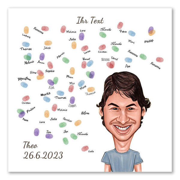 Fingerabdruck-Leinwand - Karikatur Poppig (fpca2090) - Fingerabdruck Leinwand