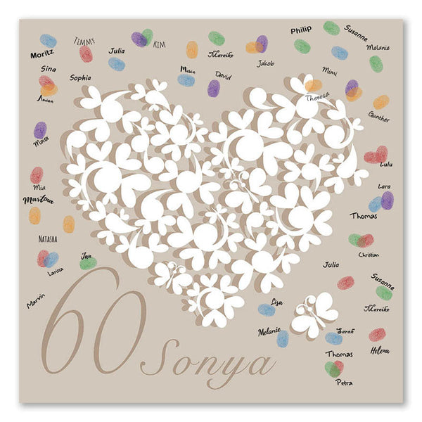 Fingerabdruck-Leinwand - Herz - Fingerabdruck Leinwand