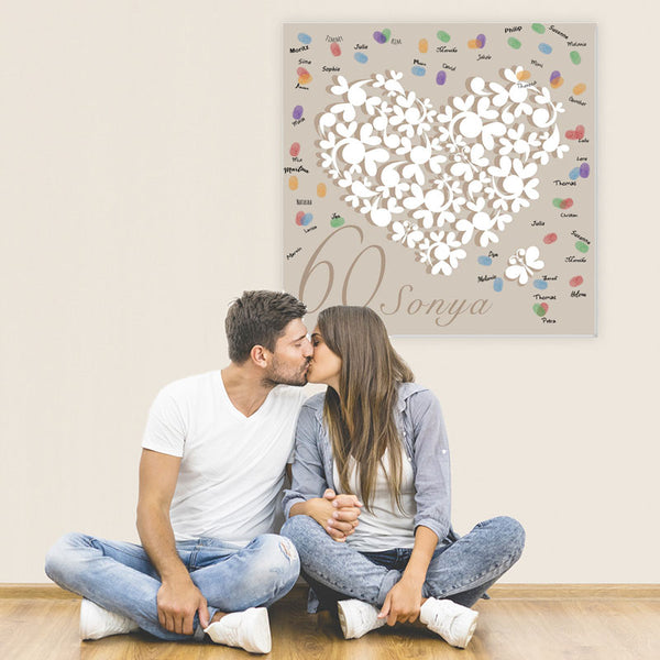 Fingerabdruck-Leinwand - Herz - Fingerabdruck Leinwand