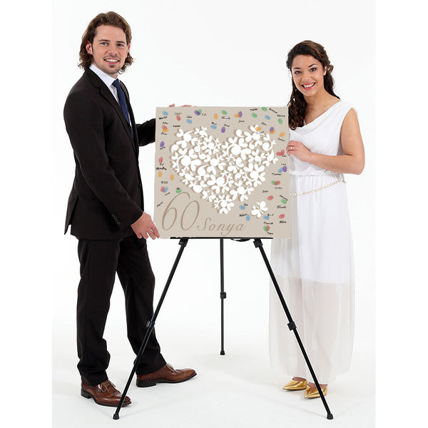 Fingerabdruck-Leinwand - Herz - Fingerabdruck Leinwand