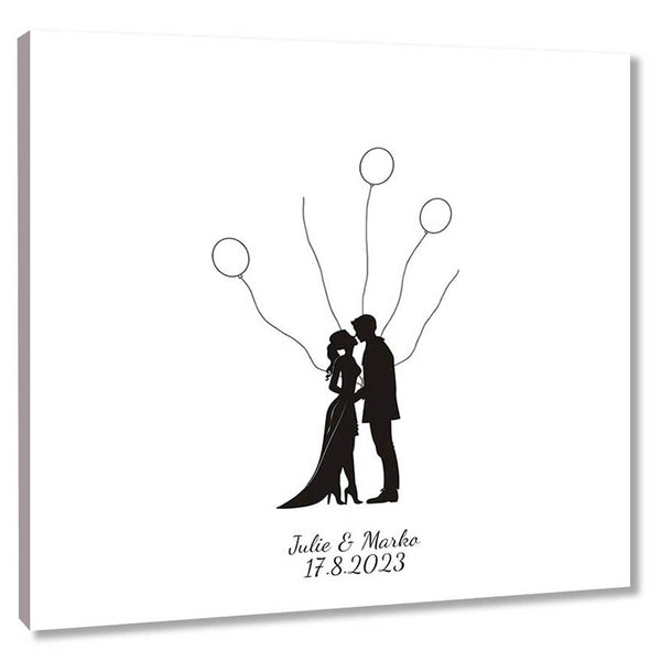 Fingerabdruck-Leinwand - Liebe Ballons - Fingerabdruck Leinwand