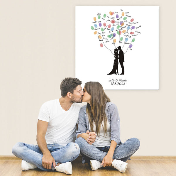 Fingerabdruck-Leinwand - Liebe Ballons - Fingerabdruck Leinwand