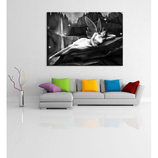 Fantasie-Portrait - Wasser Elfen Portrait SW - Fantasieportrait