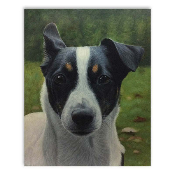 Retrato de perro sobre lienzo - pintura al óleo