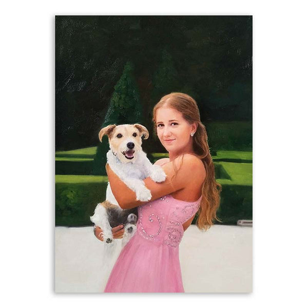 Retrato de perro sobre lienzo - pintura al óleo