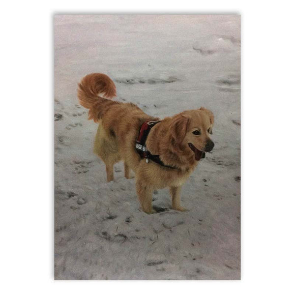 Retrato de perro sobre lienzo - pintura al óleo