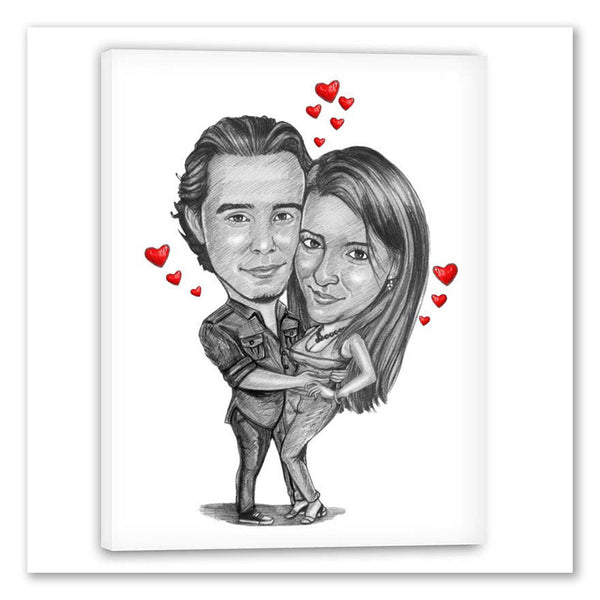 Dibujo a lápiz digital en blanco y negro y rojo a partir de una foto - estilo caricatura (d-kar-swr)