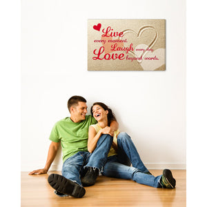 Spruch auf Leinwand - Live every moment - Witziger Spruch auf Leinwand